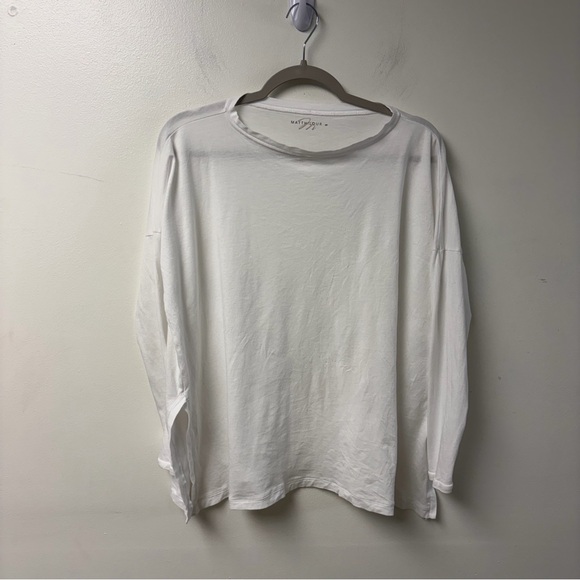 Matthildur Tops - Matthildur Iceland Lagenlook Split Hem Long‎ Sleeve Tee White Size Small